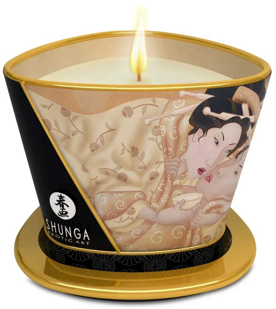 „Shunga“ masažinė žvakė „Vanilės fetišas“, 170 ml