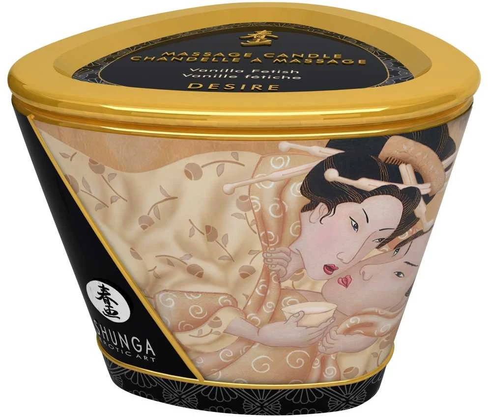 „Shunga“ masažinė žvakė „Vanilės fetišas“, 170 ml