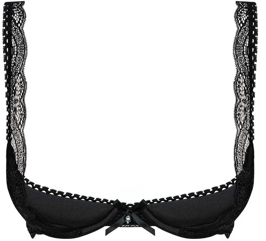 Obsessive - Miamor Half-Bra Juodas L/XL atvira liemenėlė