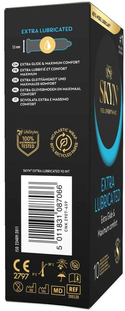 SKYN Extra Lubricated Prezervatyvai be latekso (10 vnt.)