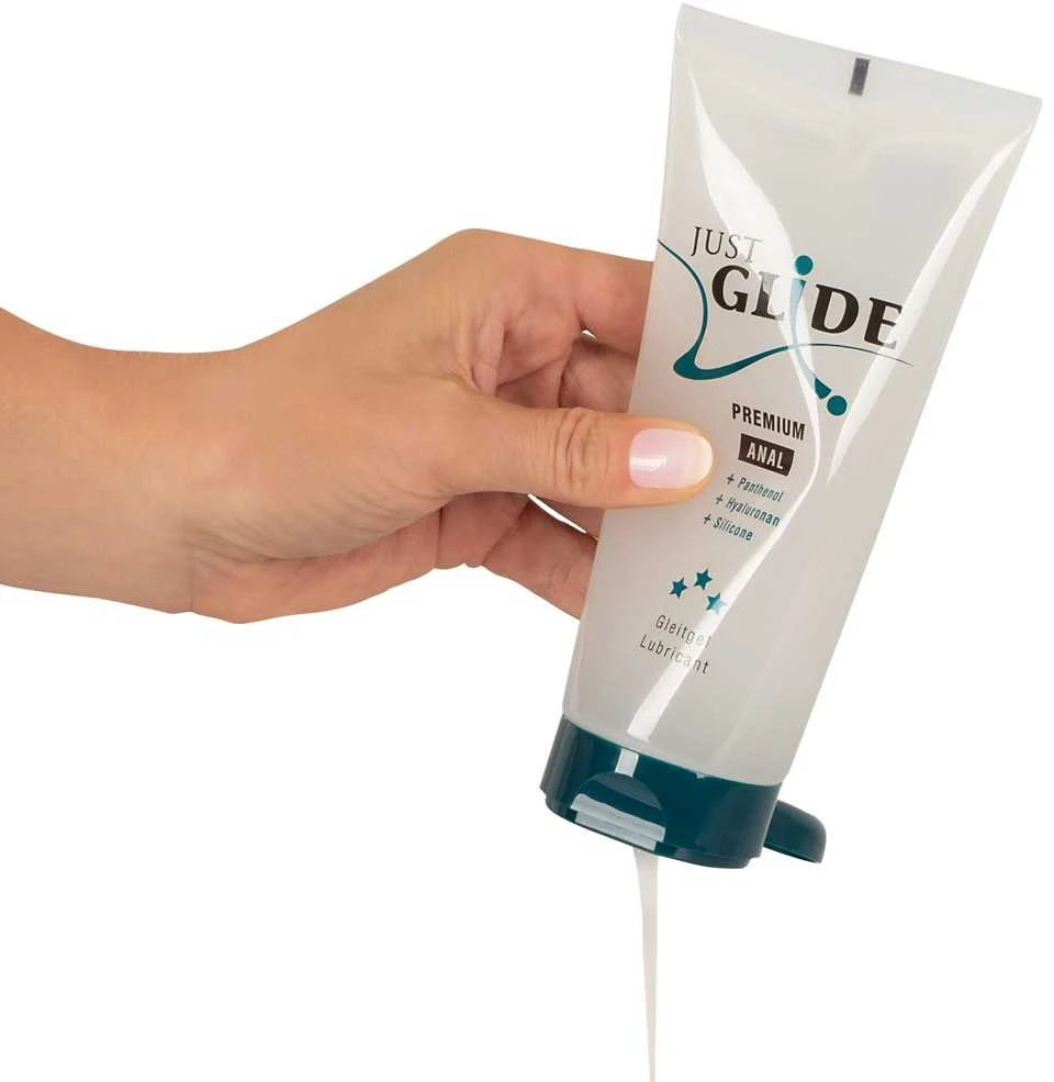 Just Glide Premium Anal Analinis lubrikantas su hialurono rūgštimi ir pantenoliu (200 ml)