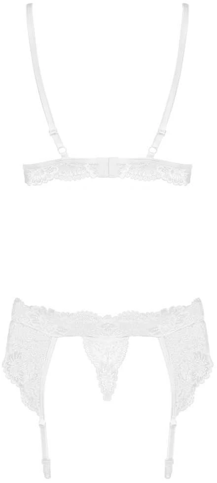 Obsessive - 810-SEG-2 Set 3 pcs Baltas S/M 3 dalių apatinių komplektas