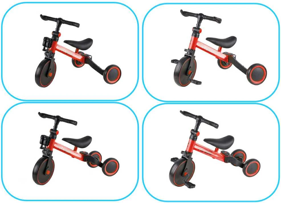 Trike Fix Mini krosinis triratukas 3in1 su pedalais, raudonas