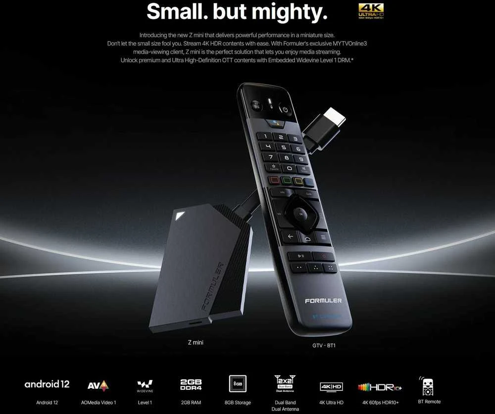 Formuler Z MINI Android 12 OTT IPTV imtuvas