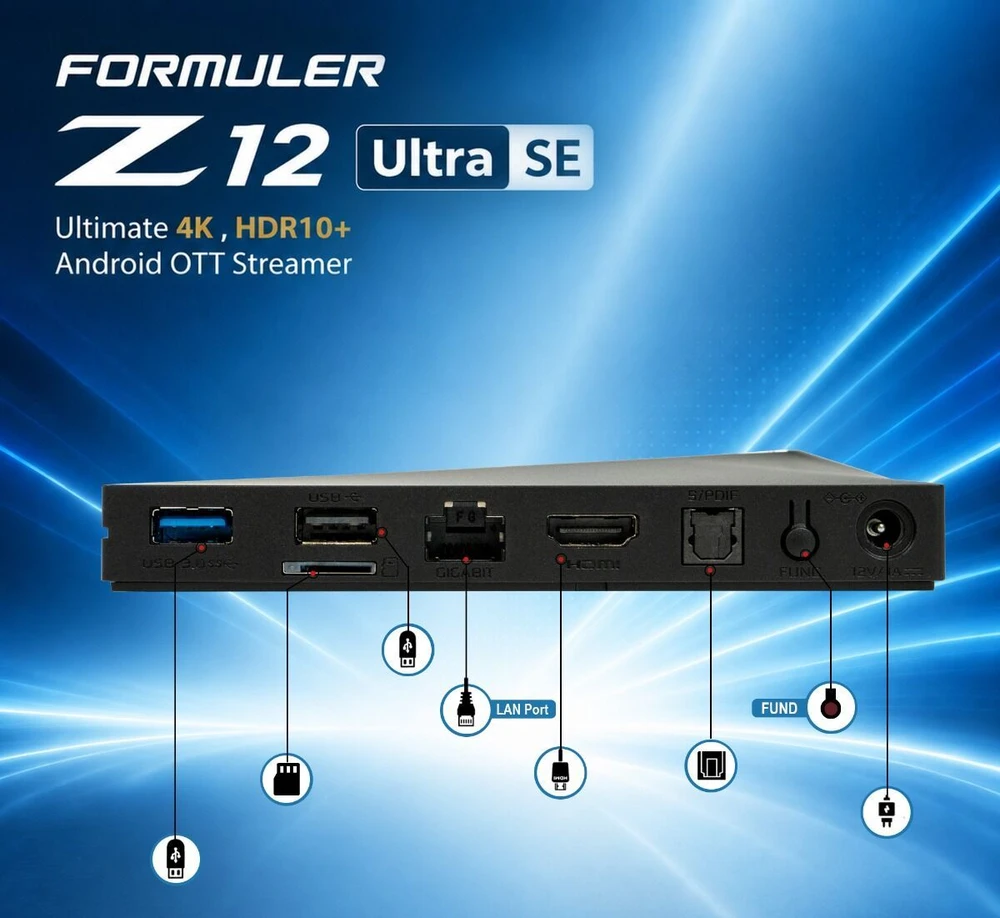 Formuler Z12 Ultra SE 4K Android 12 TV Priedėlis IPTV imtuvas