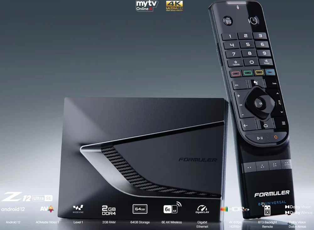 Formuler Z12 Ultra SE 4K Android 12 TV Priedėlis IPTV imtuvas
