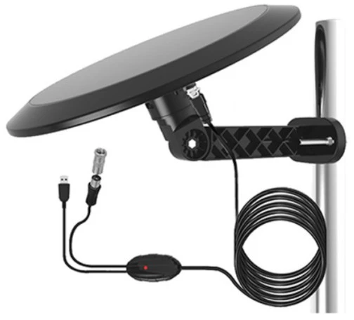 Kambarinė /Lauko TV antena HD-119 su stiprintuvu, DVB-T2, vidaus/lauko, 10 m