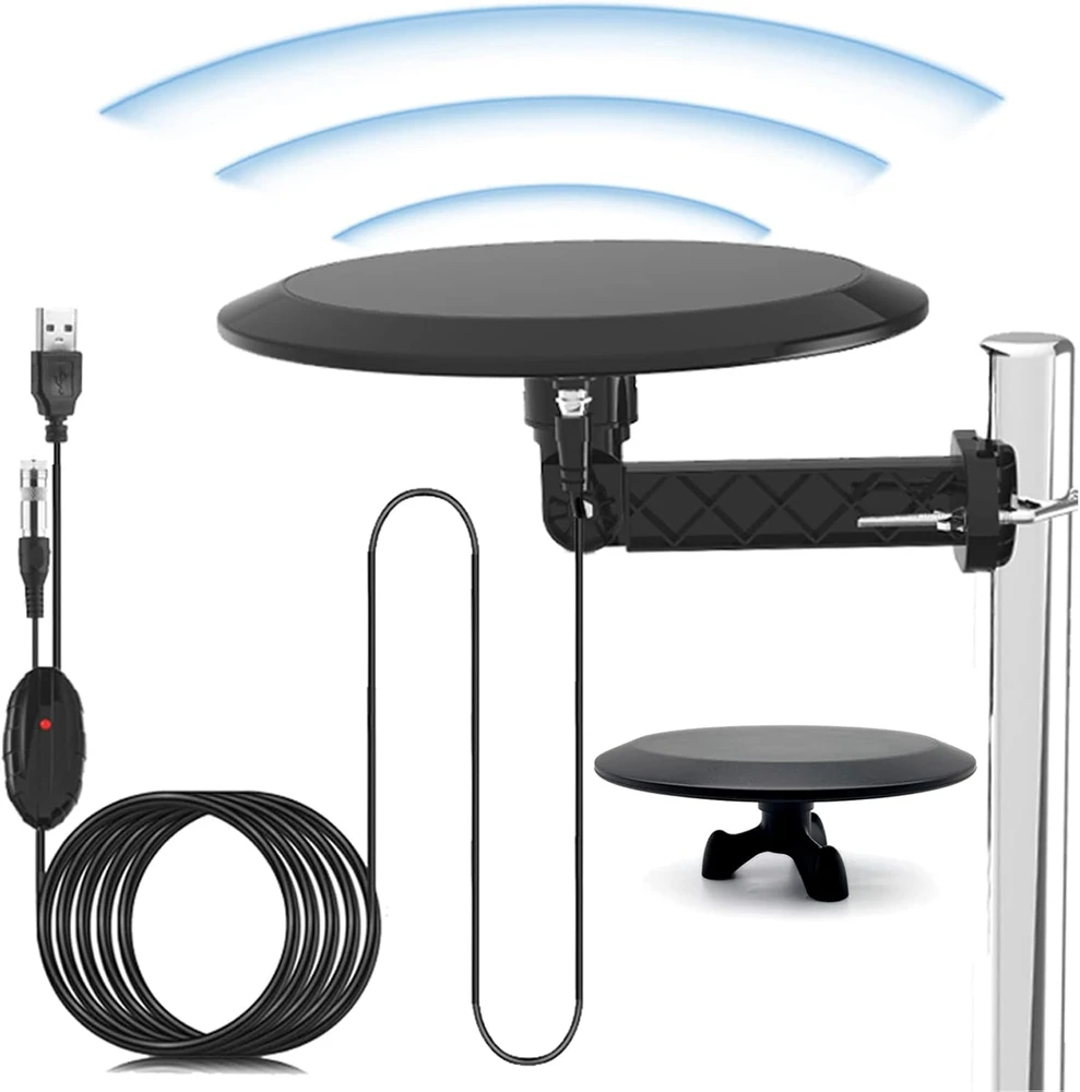Kambarinė /Lauko TV antena HD-119 su stiprintuvu, DVB-T2, vidaus/lauko, 10 m