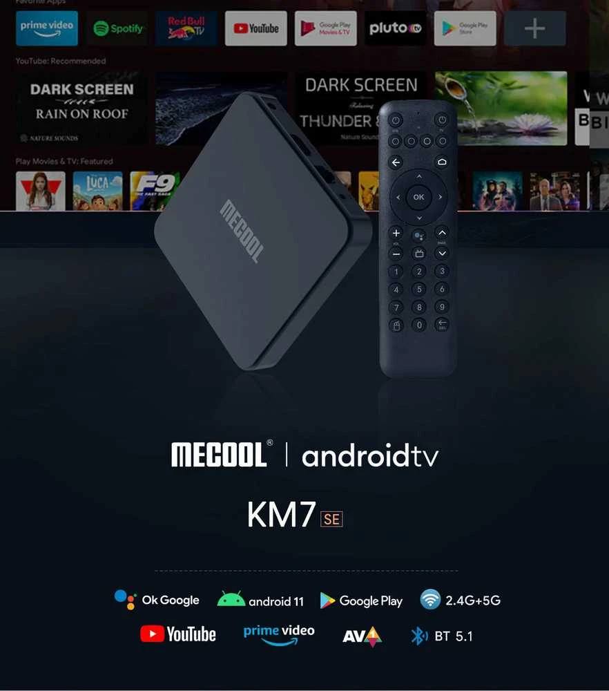 MECOOL KM7 SE 2/32GB Android 11 TV Box IPTV imtuvas