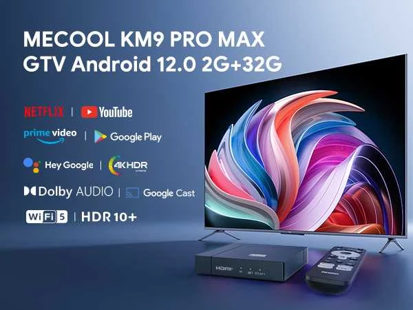 MECOOL KM9 PRO MAX 2/32GB Android 12 (14) TV Box IPTV imtuvas
