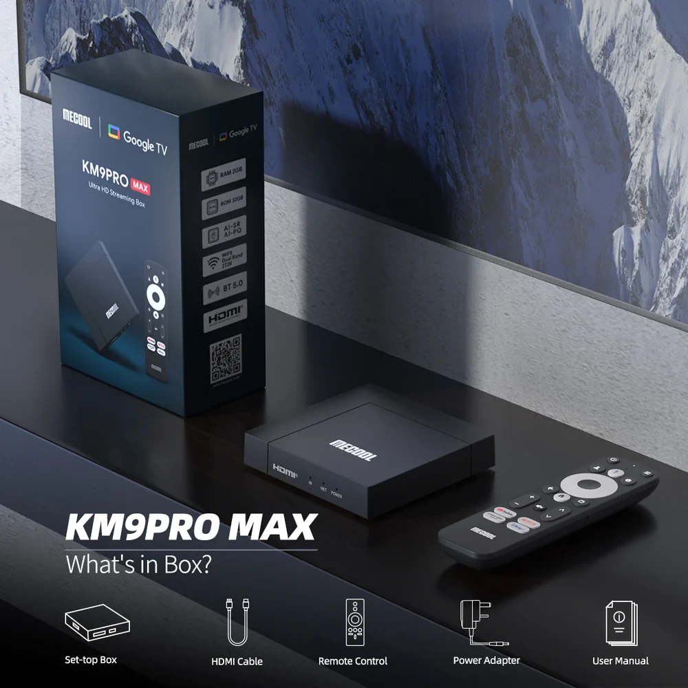 MECOOL KM9 PRO MAX 2/32GB Android 12 (14) TV Box IPTV imtuvas