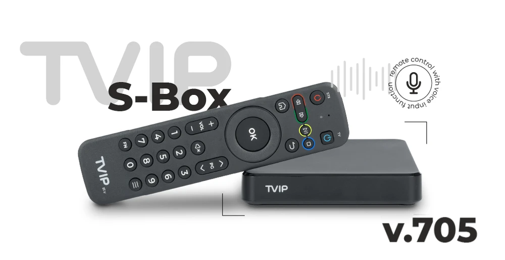 TVIP S-Box v.705 BTV Voice 4K UHD Android 11 IPTV imtuvas