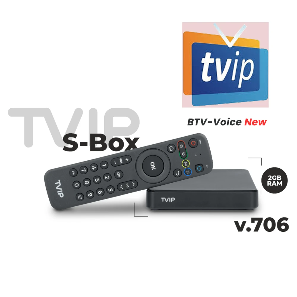 TVIP S-Box v.706 BTV Voice 4K UHD Android 11 IPTV imtuvas