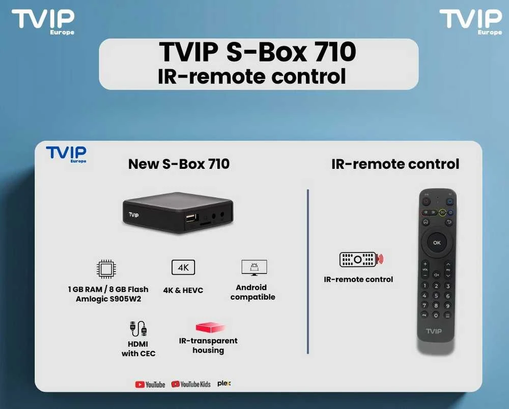 TVIP S-Box v.710 4K UHD Android 11 IPTV imtuvas