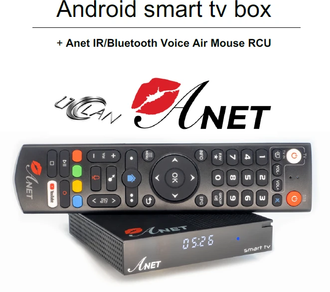Vaizdo grotuvas uCLan Anet Android 11.0 TV Smart Tv Box su Bluetooth pulteliu