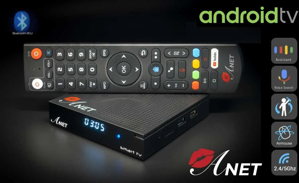 Vaizdo grotuvas uCLan Anet Android 11.0 TV Smart Tv Box su Bluetooth pulteliu