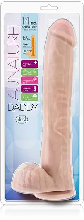 Blush Skaistalai AU NATUREL DADDY 14 INCH SENSA FEEL