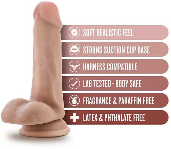 Dreamtoys DR. SKIN DR. JEFFREY 6,5 COLIO DILDO SU KAMUOLIUKAIS SMĖLIO SPALVOS