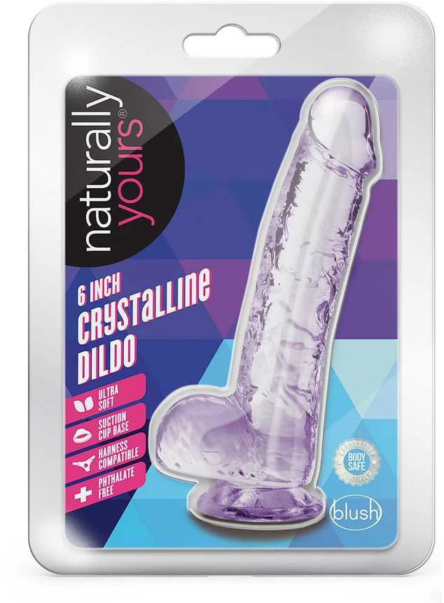 Dreamtoys Blush NATŪRALIAI JŪSŲ 6 colių KRISTALINIS DILDO AMETISTAS