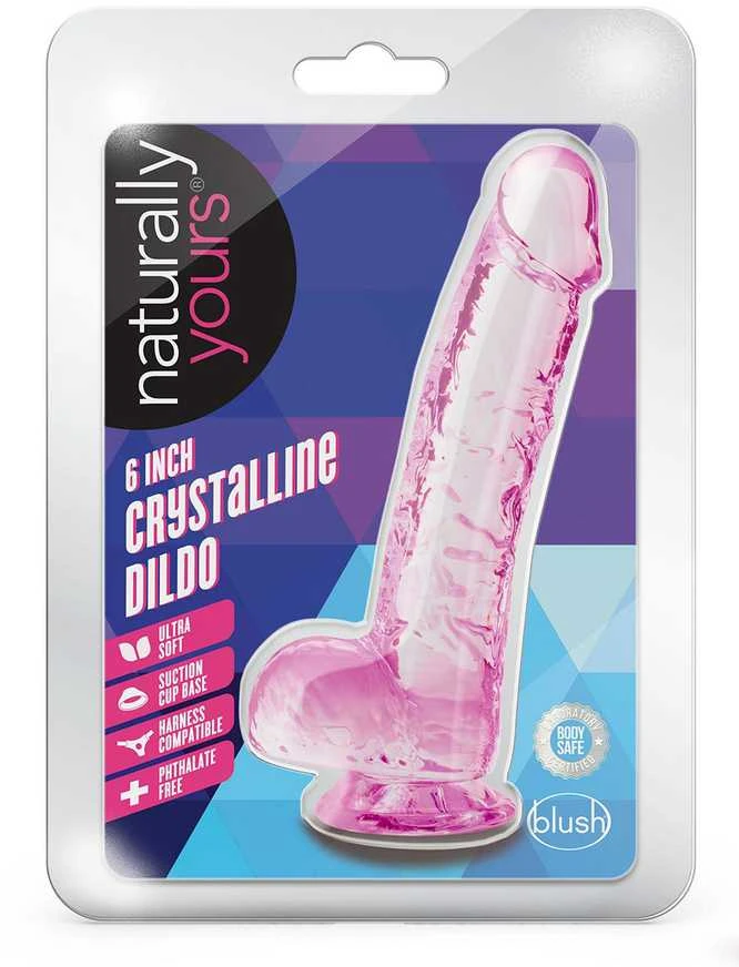 Dreamtoys Blush NATŪRALIAI JŪSŲ 6 colių KRISTALINĖ DILDO ROŽĖ