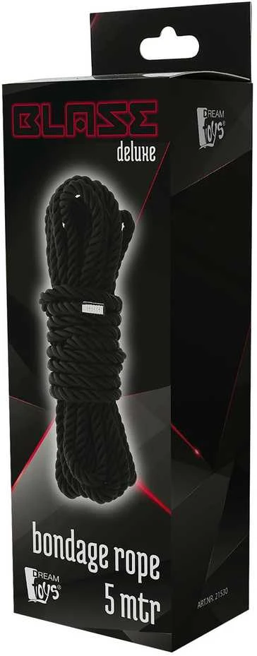 Juoda Blaze Deluxe 5 metrų ilgio virvė pakuotėje