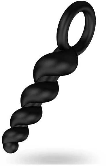 „Satisfyer Booty Call“ analinių kamštukų rinkinys su stimuliuojančia Juodo struktūra