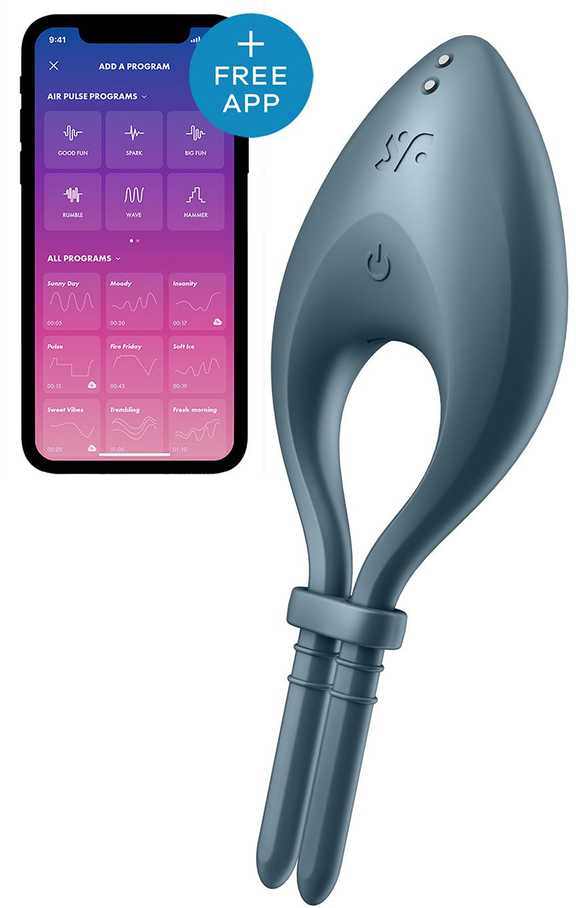SATISFYER_Bullseye Ring Vibratorius Tamsiai mėlynas