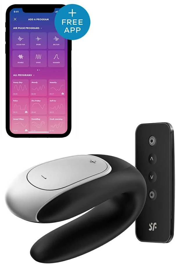 SATISFYER DOUBLE FUN CONNECT APP Juodas