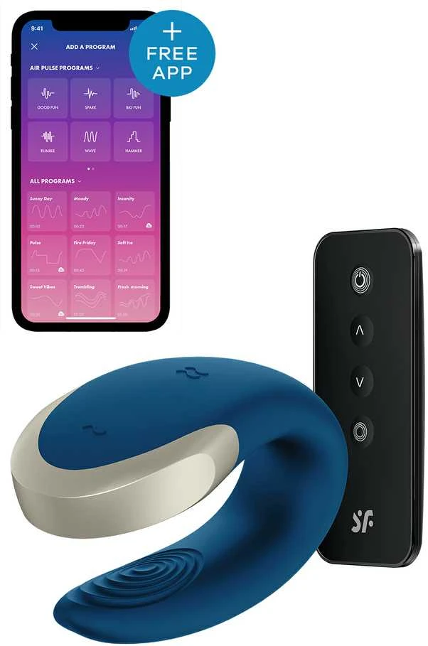 „SATISFYER DOUBLE LOVE CONNECT“ PROGRAMĖLĖ MĖLYNA