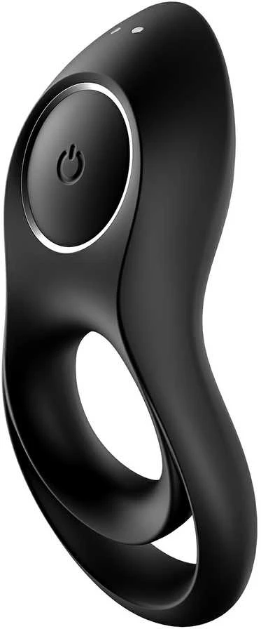 Satisfyer Legendary Duo juodas vibruojantis gaidžio žiedas