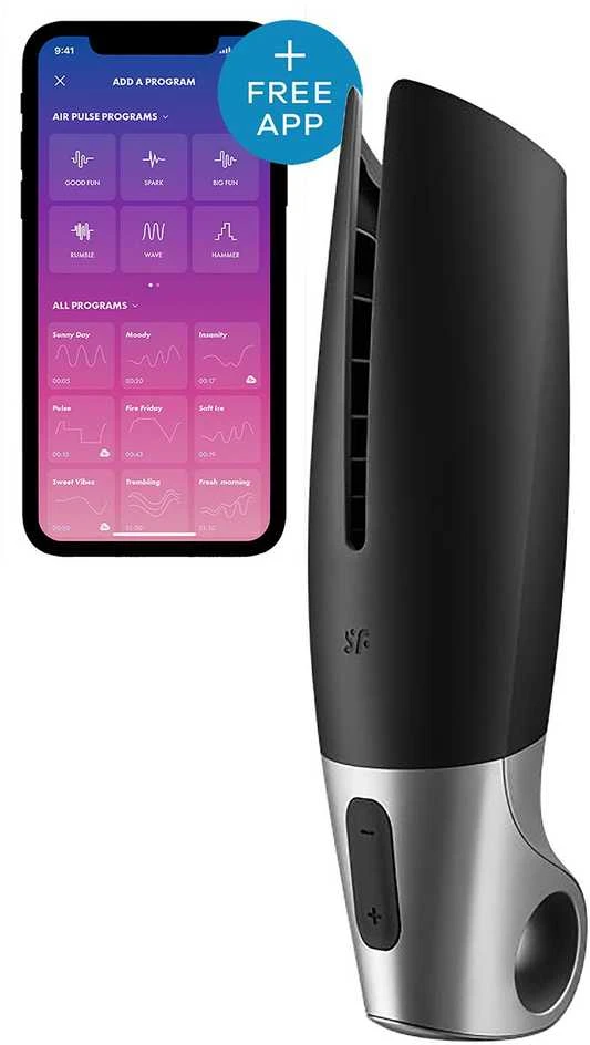 SATISFYER Galios Masturbatorius Juodas su Programėle
