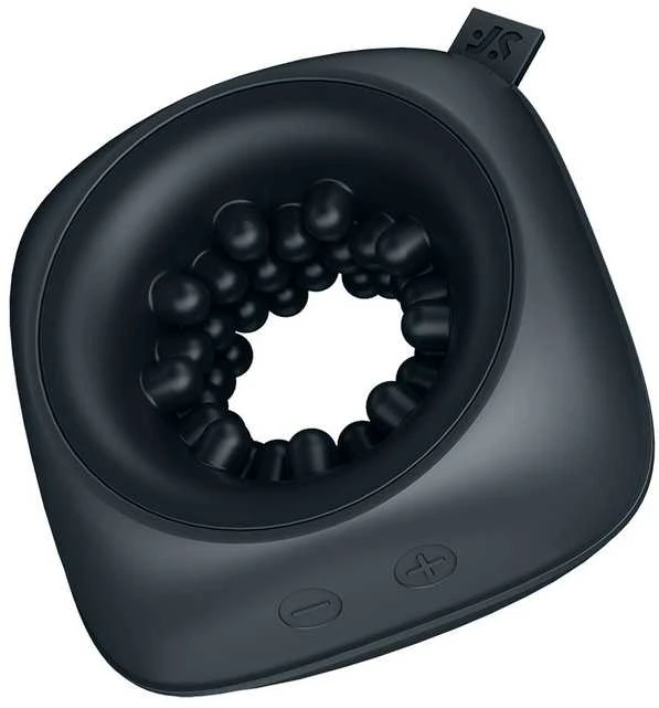 Satisfyer Ring Stroker masturbator su funkcija wibracji Juodas