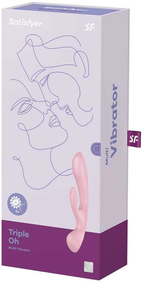 Satisfyer Triple Oh Light Rožinė daugiafunkcis vibratorius