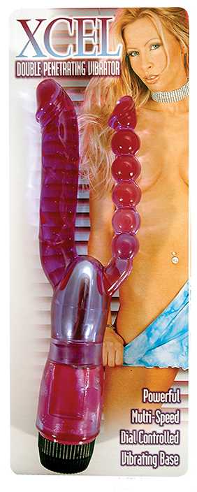 Seven creations Septyni kūriniai „XCEL DOUBLE DOUBLE PENETRATIONAL VIBRATOR PURPLE“.