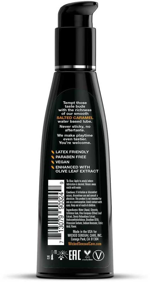Wicked Sensual Care WICKED AQUA SŪDYTAS KARAMELĖS SKAIČIŲ LUBRIKANTAS 120ml