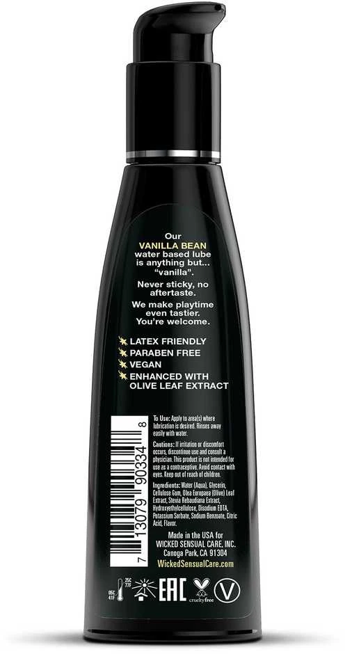 Wicked Sensual Care WICKED AQUA VANILĖS PUPELĖS SKOVO LUBRIKANTAS 120ml