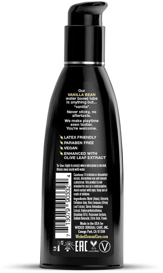 Wicked Sensual Care WICKED AQUA VANILĖS PUPELĖS SKOVO LUBRIKANTAS 60ml