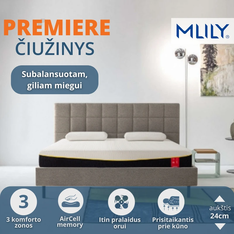 Čiužinys Mlily Premiere 140x200x24cm