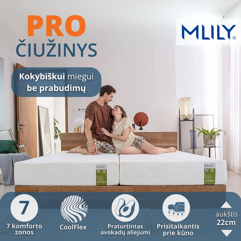 Čiužinys Mlily PRO 200x160x22cm