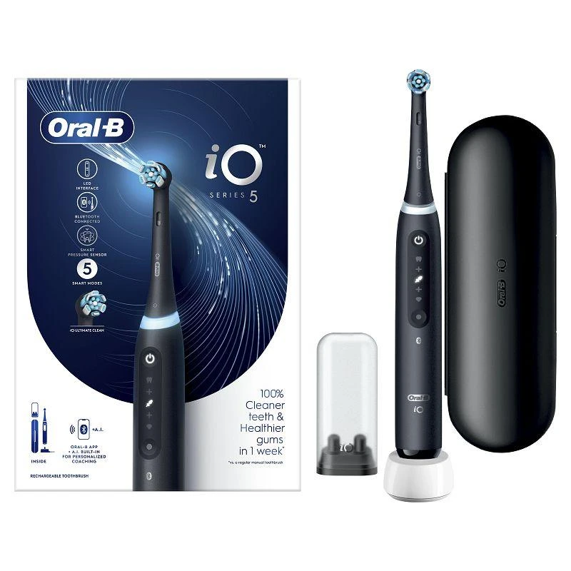 Braun iOG5.1B6.2DK Oral-B iO5 Elektrinis Dantų Šepetėlis Matt Juodas