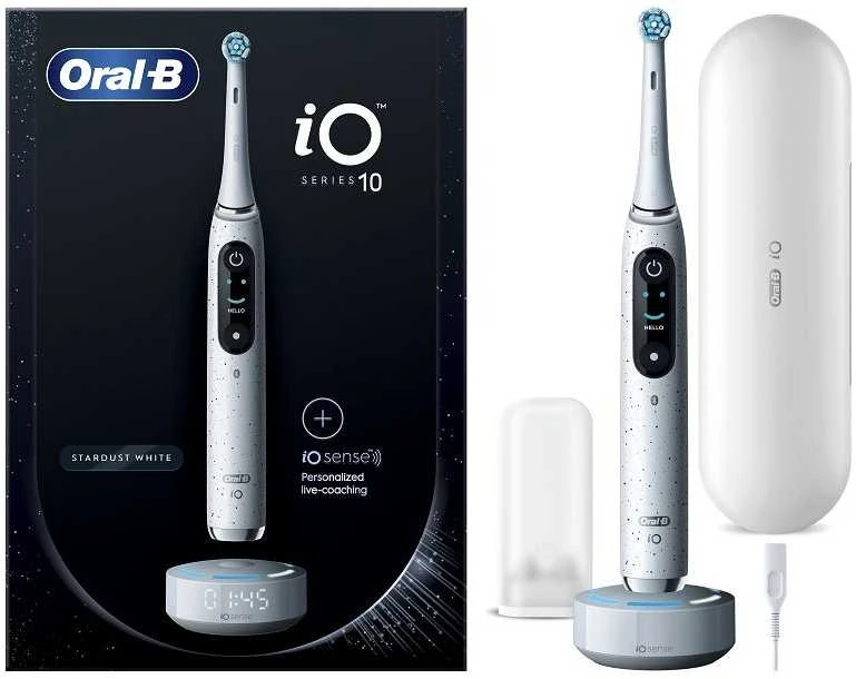 Elektrinis dantų šepetėlis Braun Oral-B iO Series 10, Baltos spalvos