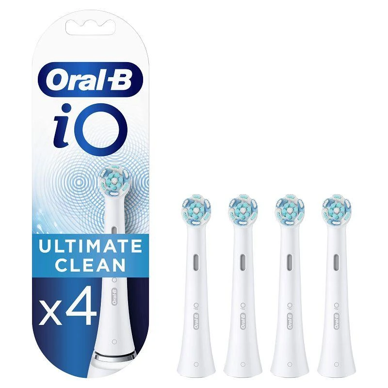 BRAUN iO RB CWF-4 Ultimate Clean Baltas 4ct antgaliai dantų šepetėliui