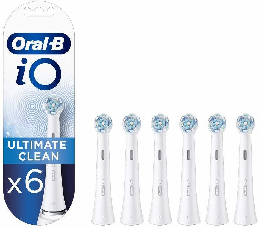 BRAUN iO RB CWF-6 Ultimate Clean Baltas 6ct antgaliai dant šepetėliui