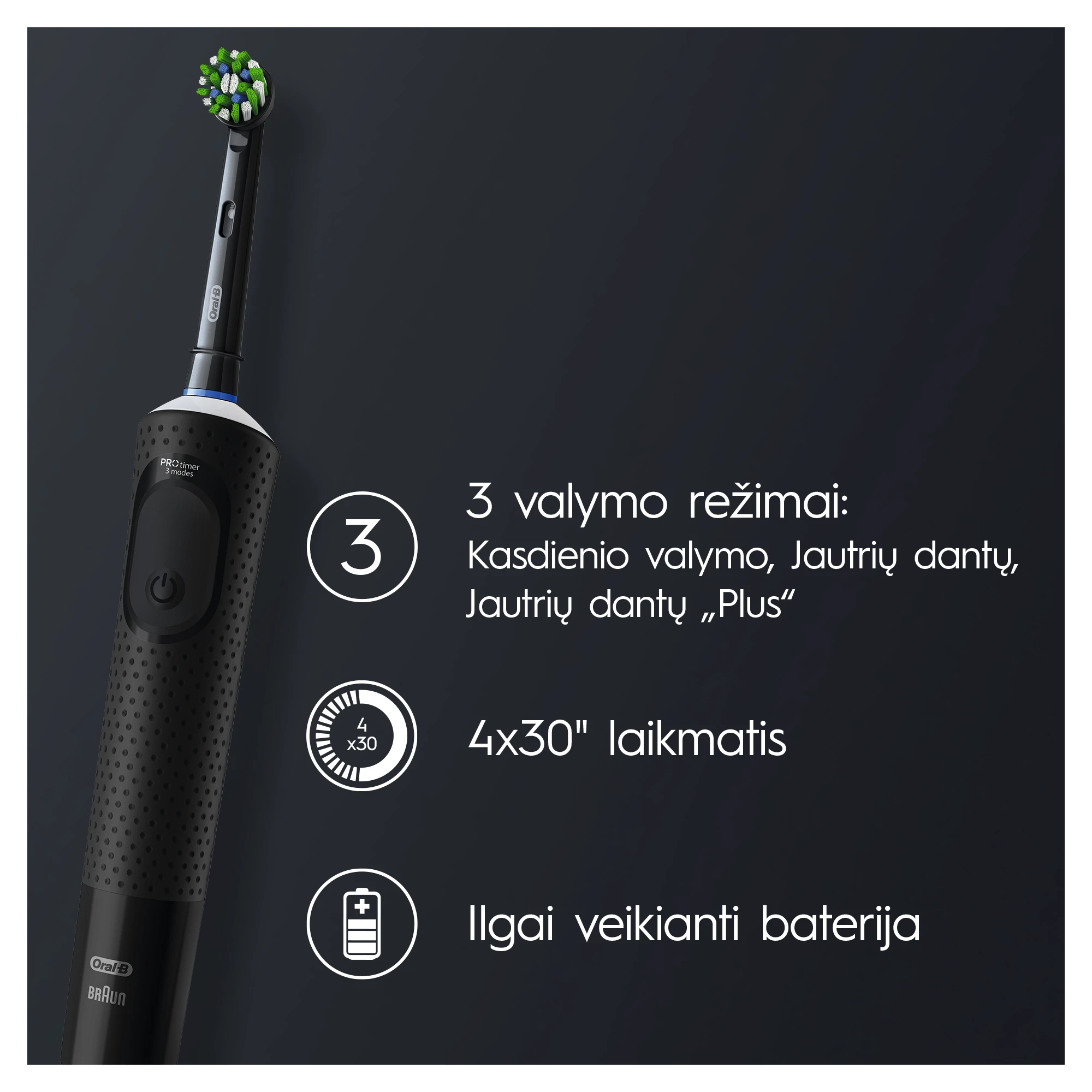 Elektrinis dantų šepetėlis Oral-B D103.413.3 Vitality Pro aprašymas - Prekės nuotrauka