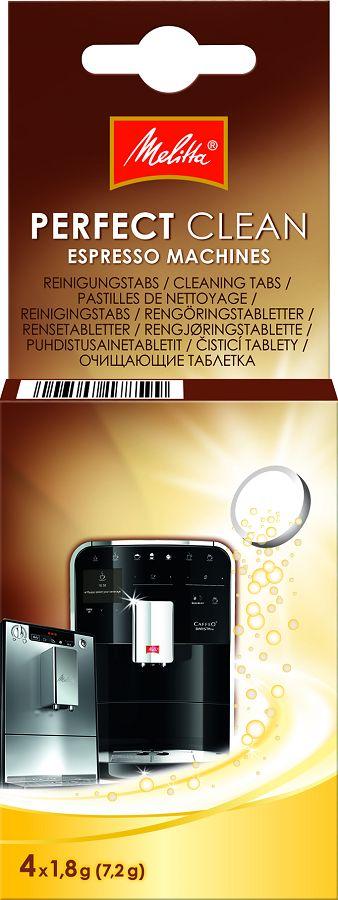 Melitta PERFECT CLEAN valymo tabletės automatiniams kavos aparatams, 4x1,8g aprašymas - Prekės nuotrauka