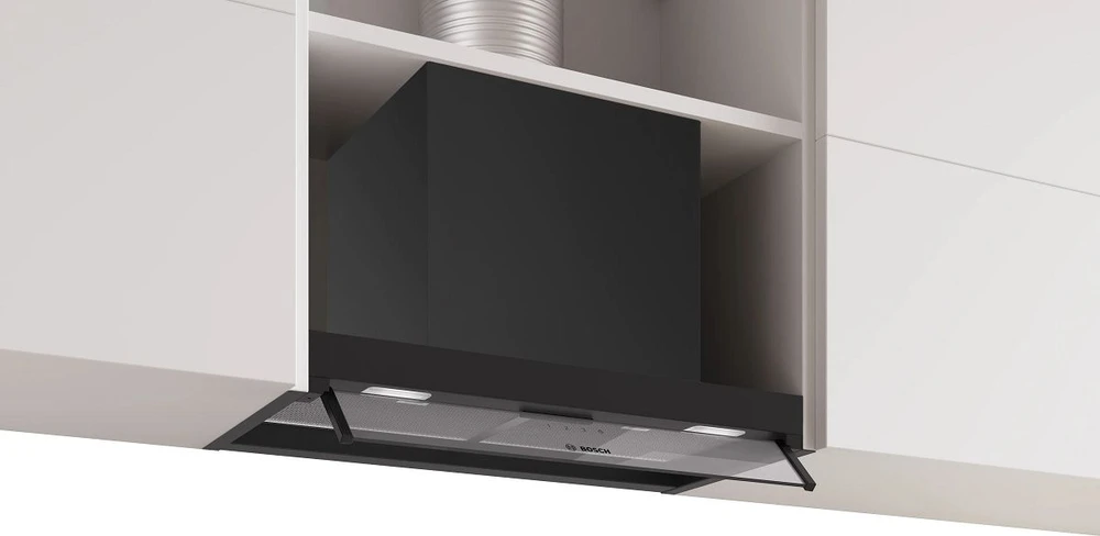 Bosch DBB65CC60 Serija 4, Integruojamasis kamino tipo gartraukis, 60 cm, Matinė juoda