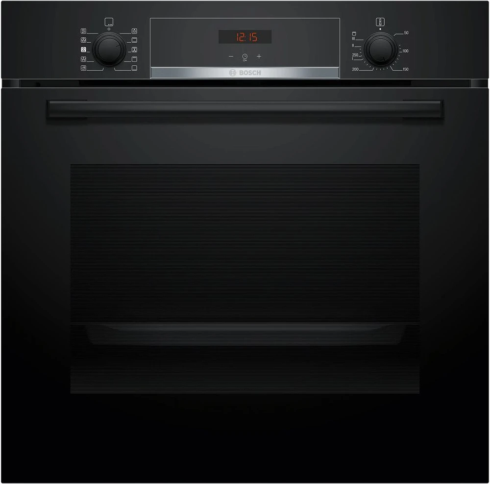 Siemens Bosch HQA534BB3 Serija 4, Įmontuojamoji orkaitė su papildomų garų funkcija, 60 x 60 cm, Juodas