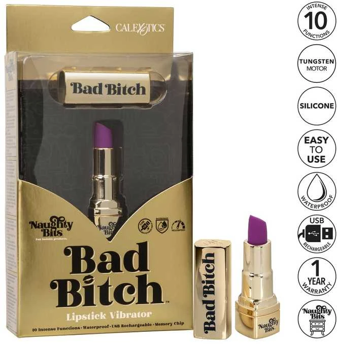 „Calexotics Bad Bitch“ lūpų dažų vibratorius, auksinis