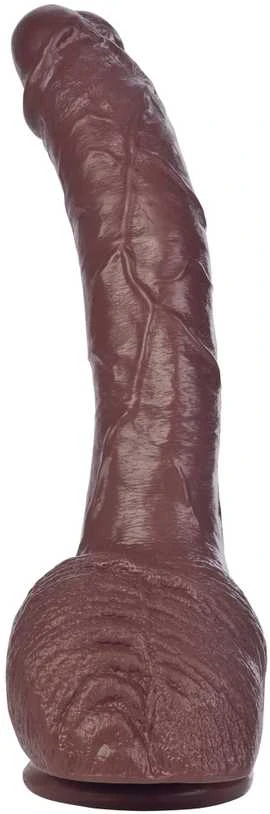 Calexotics Didelis lenktas juodmedžio varpos dildo 22cm siurbtukas