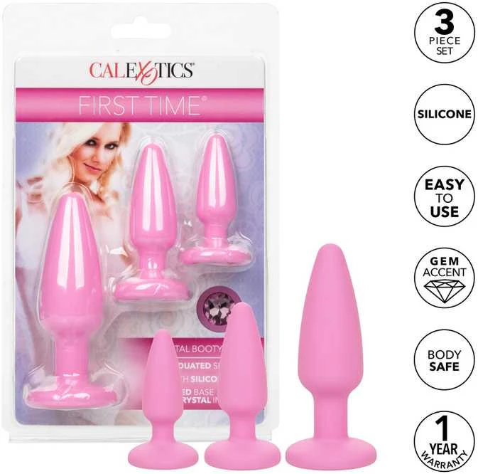 Calexotics silikoninių analinių kamščių rinkinys, rožiniai